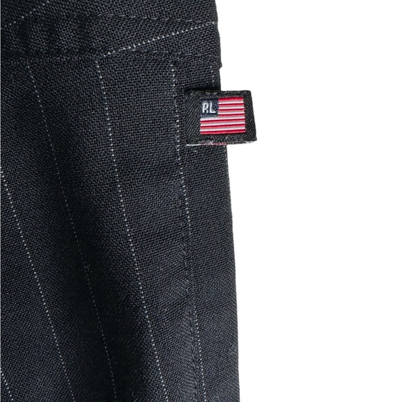 Polo Jeans Co Ralph Lauren Wool Blend Pinstripe Y2K Cargo Pants black size 10 - Picture 7 of 10